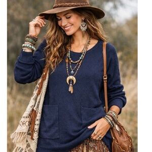 J Crew wool pocket tunic sweater